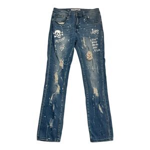 reason brand new york denim distressed jeans mens Size 34
